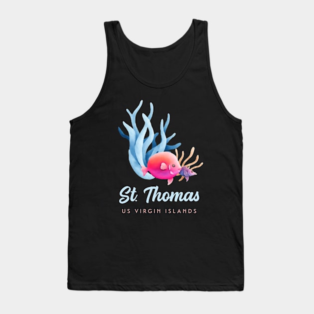 St Thomas US Virgin Islands USVI Coral Reef Fish Tank Top by TGKelly